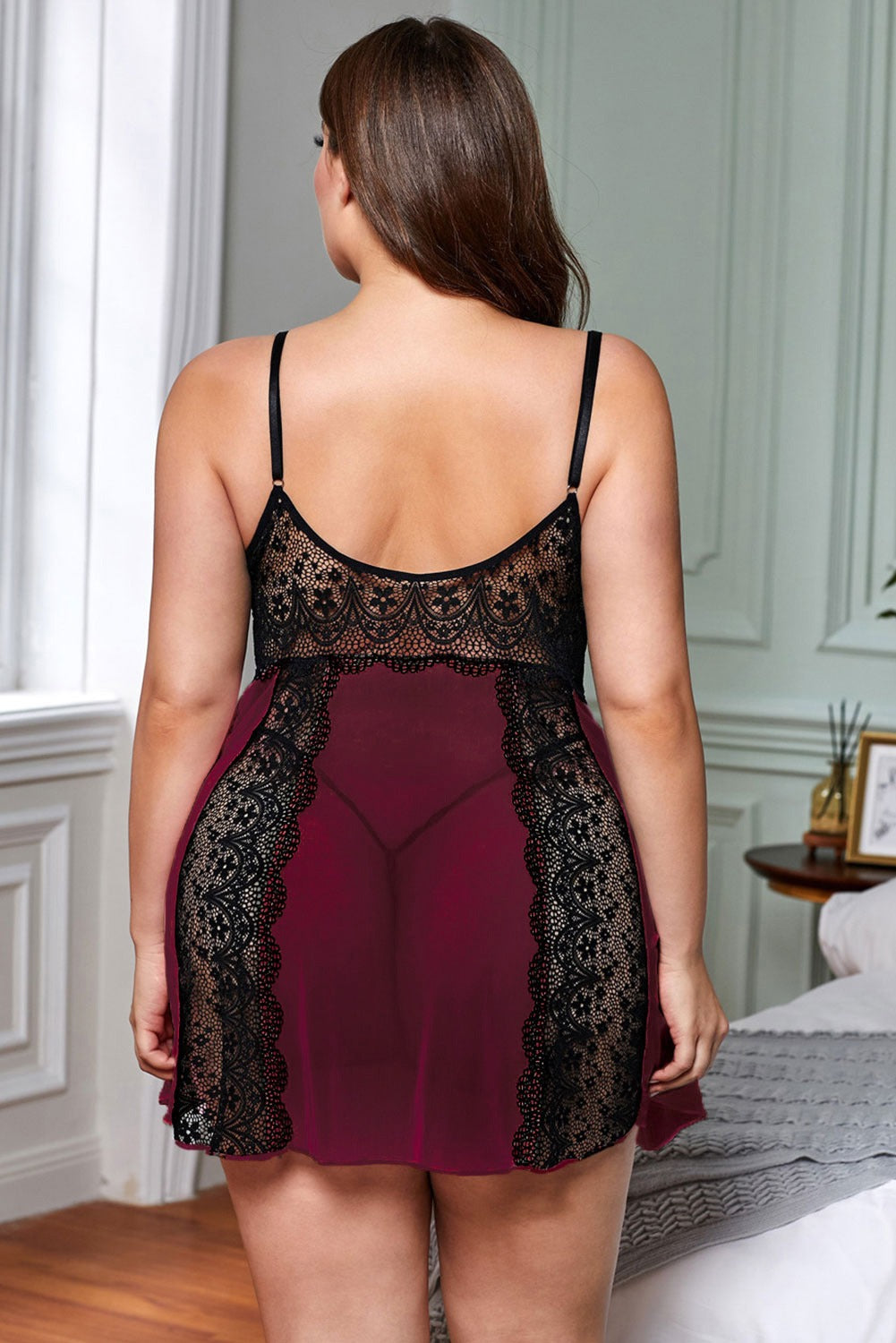 LACE SEXY DRESS V NECK + G - STRING CS2603