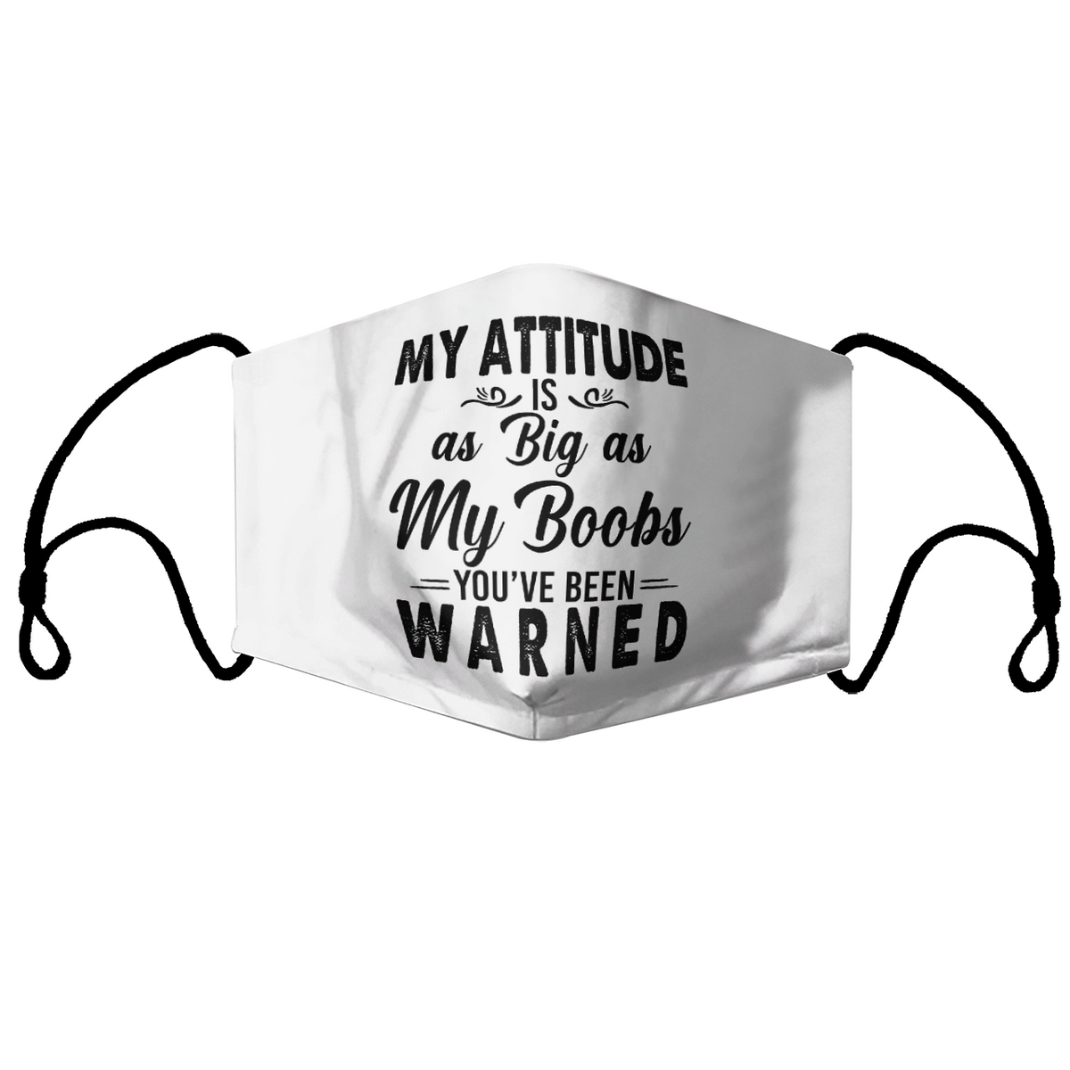 MY ATTITUDE IS AS BIG AS MY BOOBS YOU'VE BEEN WARNED MASK
