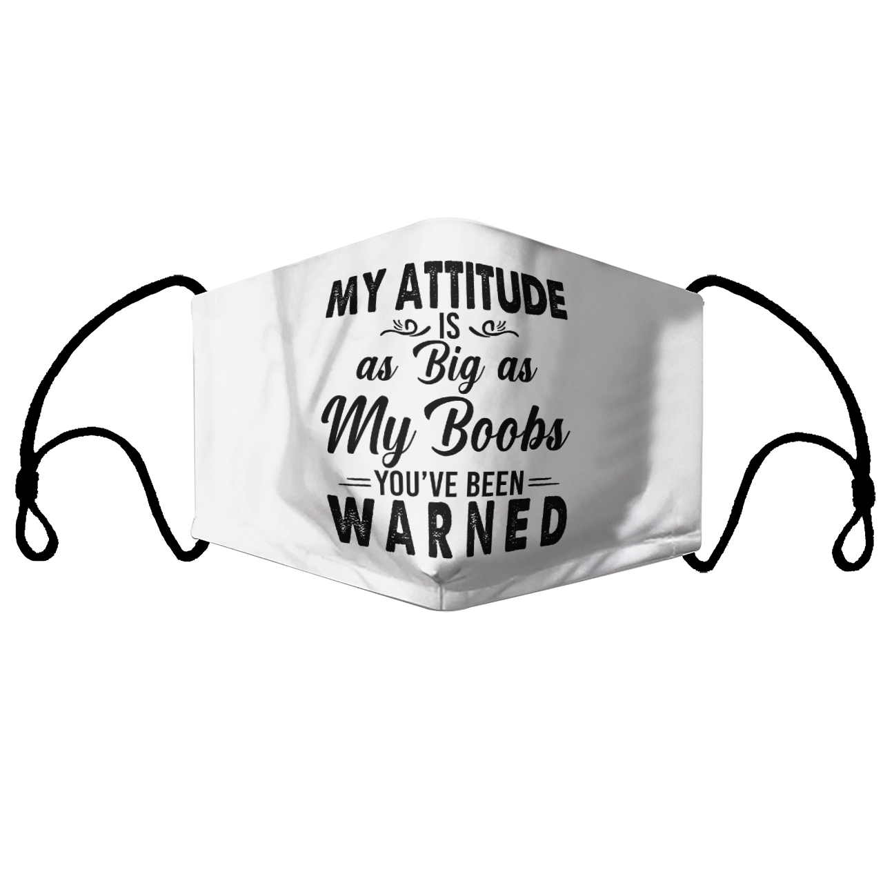 MY ATTITUDE IS AS BIG AS MY BOOBS YOU'VE BEEN WARNED MASK