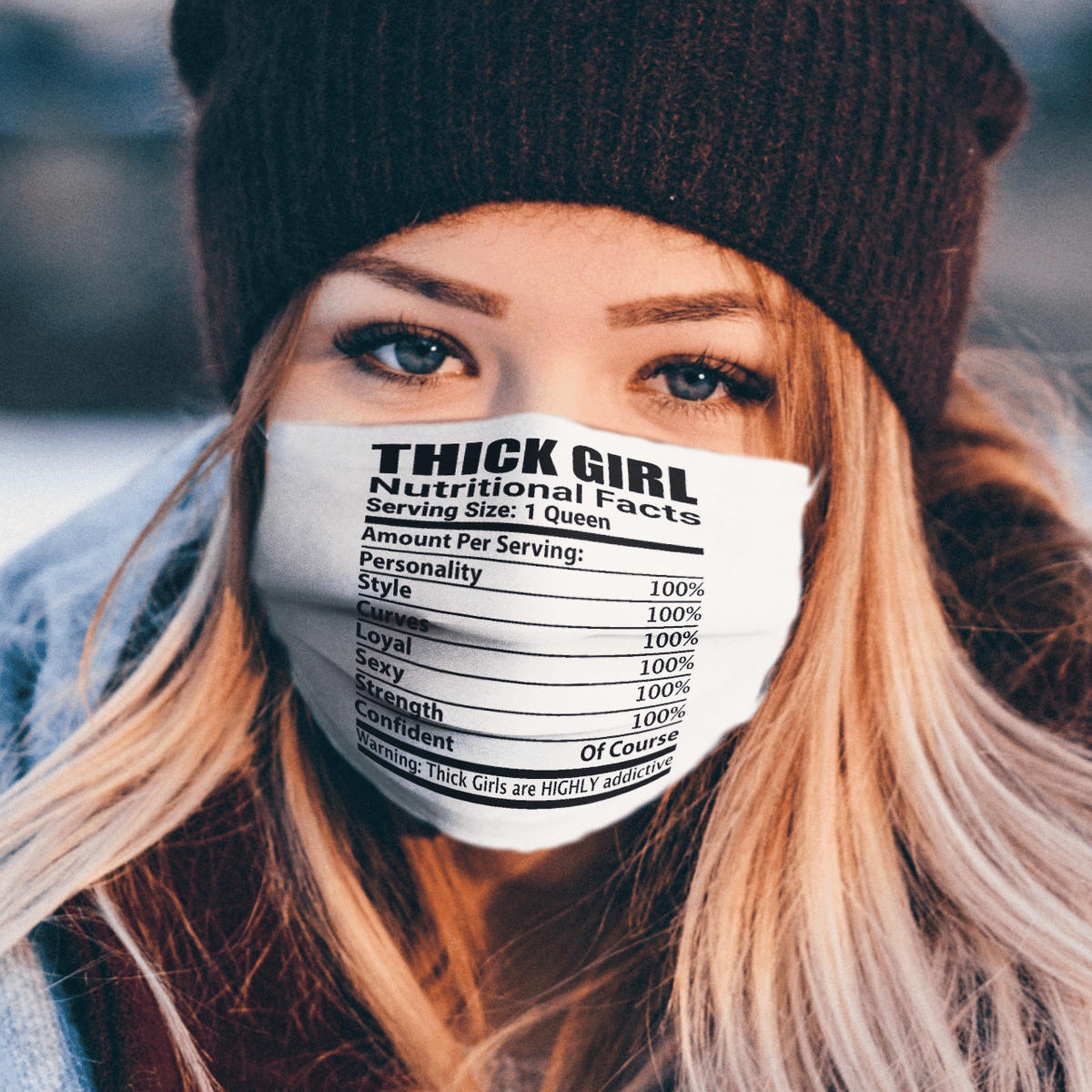THICK GIRL BLACK MASK