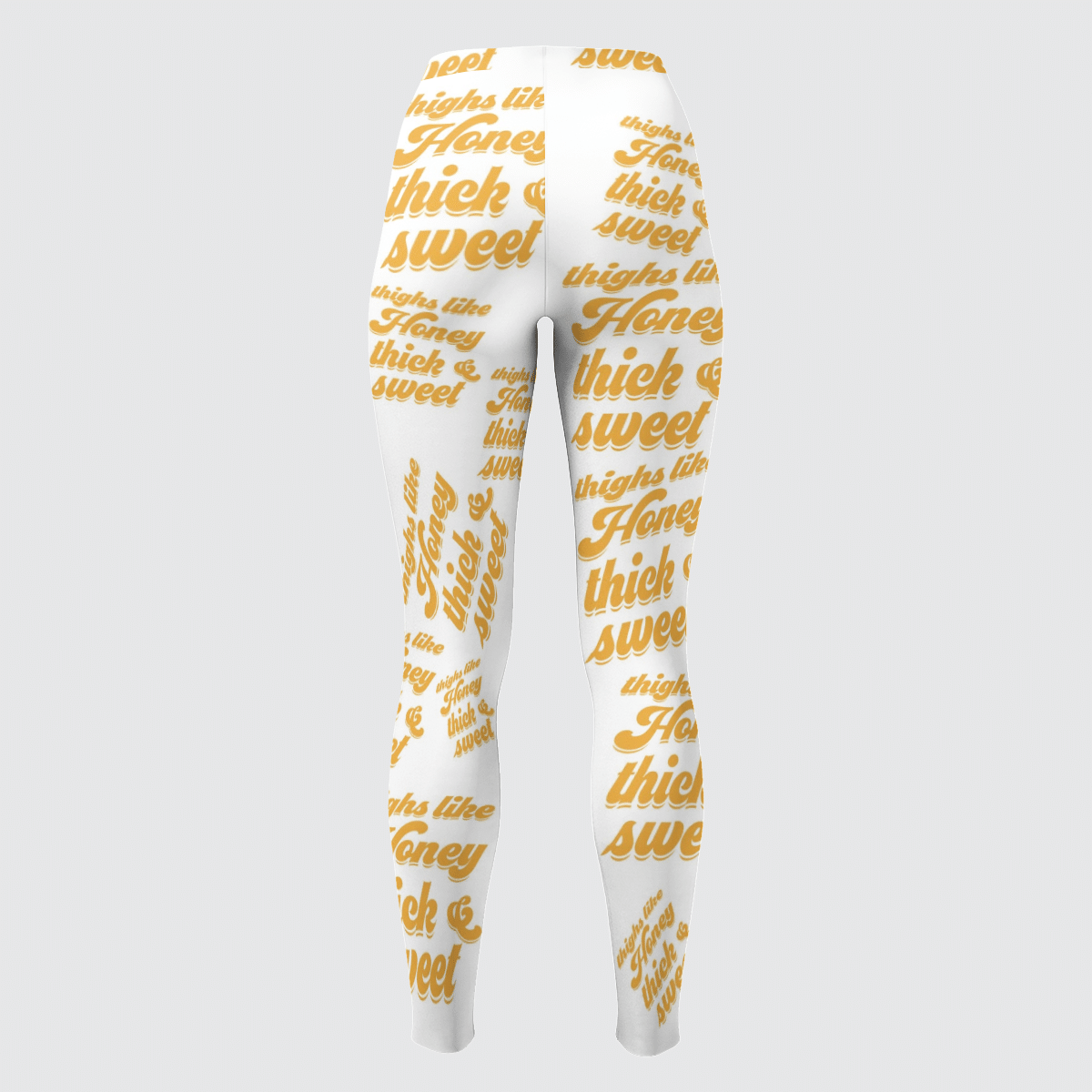 THIGHS LIKE HONEY THICK & SWEET WHITE LEGGINGS