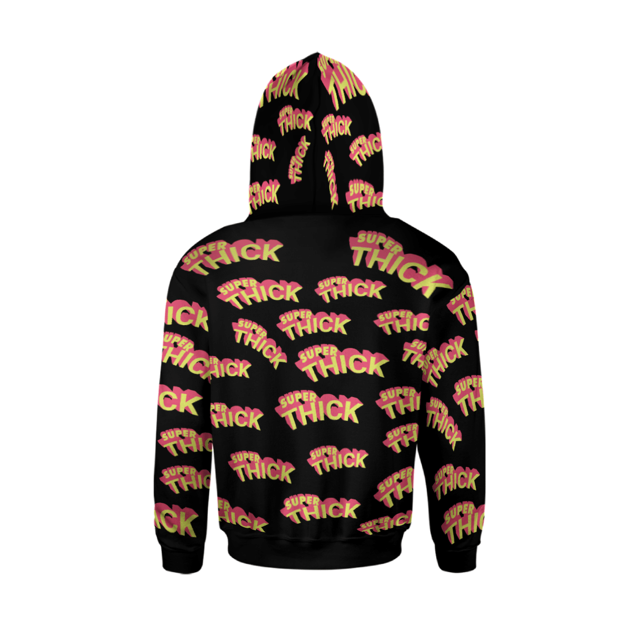 SUPER THICK BLACK FULL AOP MULTI PIECE HOODIE
