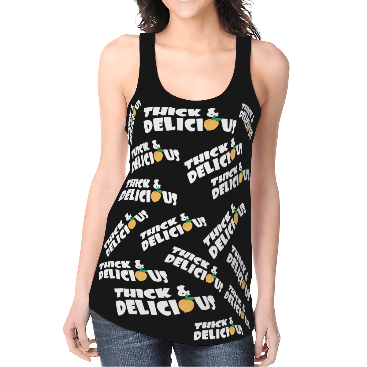 THICK &amp; DELICIOUS BLACK FULL HOLLOW OUT TANK TOP