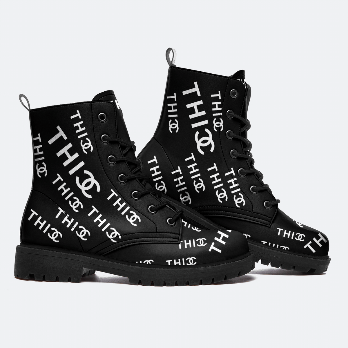 THICC BLACK LEATHER BOOTS