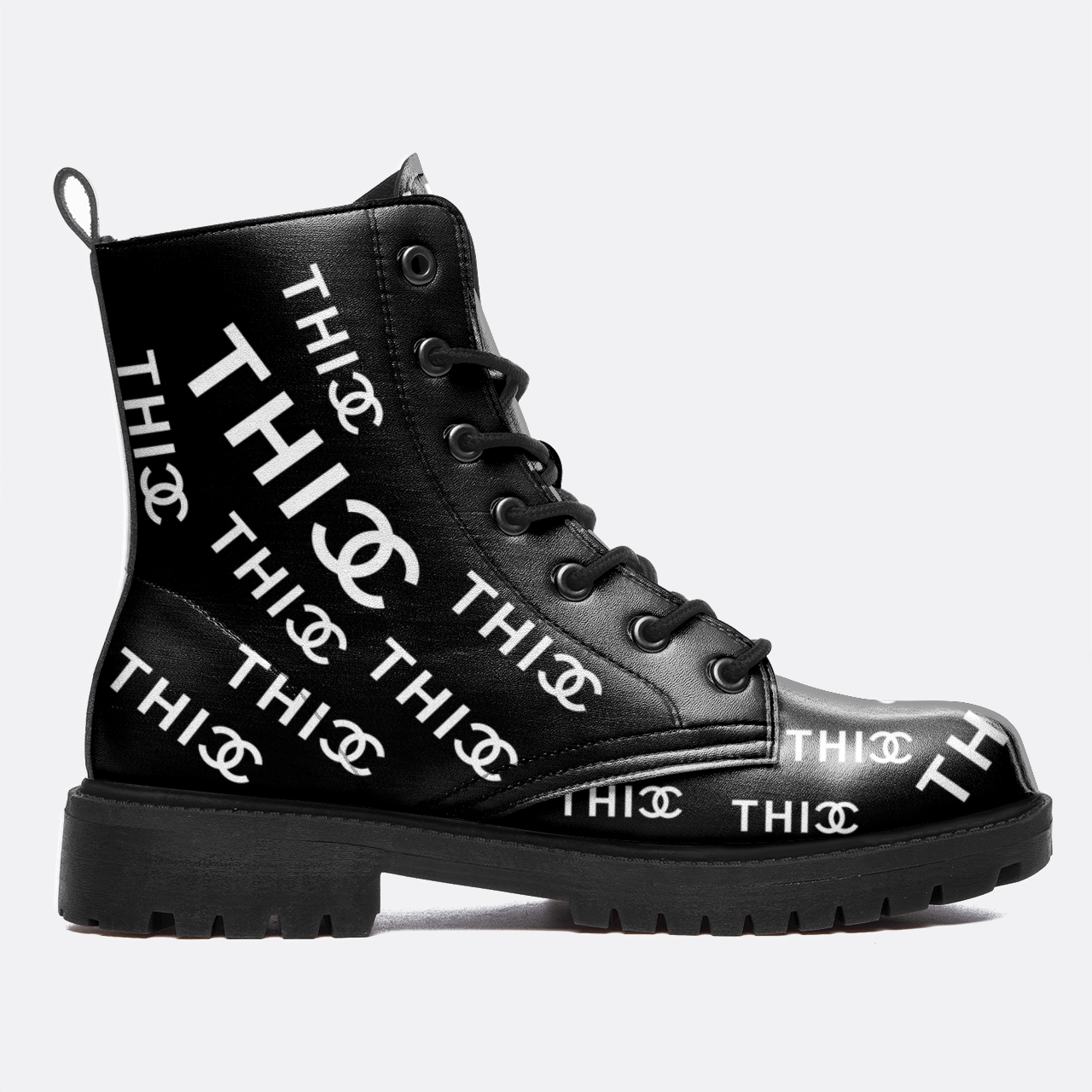 THICC BLACK LEATHER BOOTS