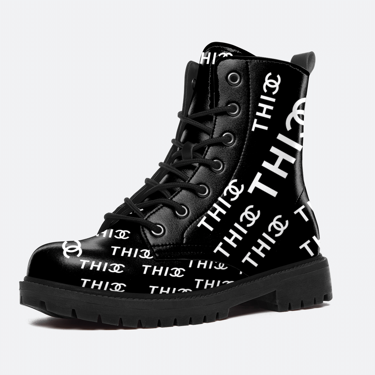 THICC BLACK LEATHER BOOTS