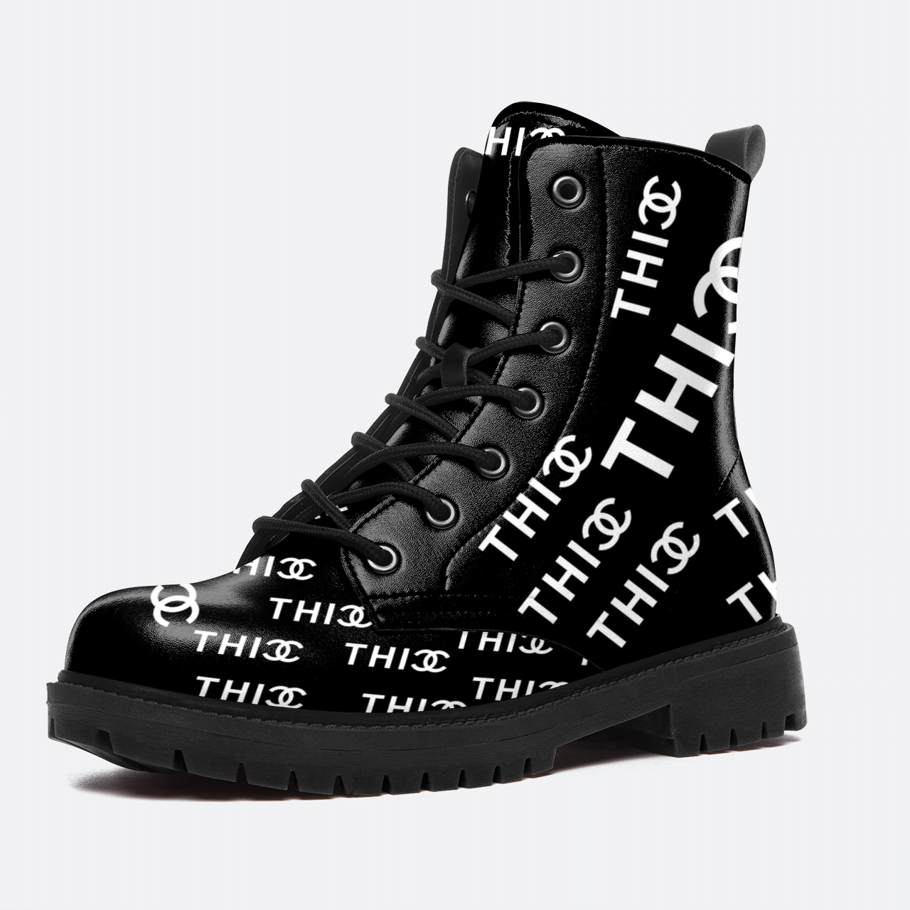 THICC BLACK LEATHER BOOTS