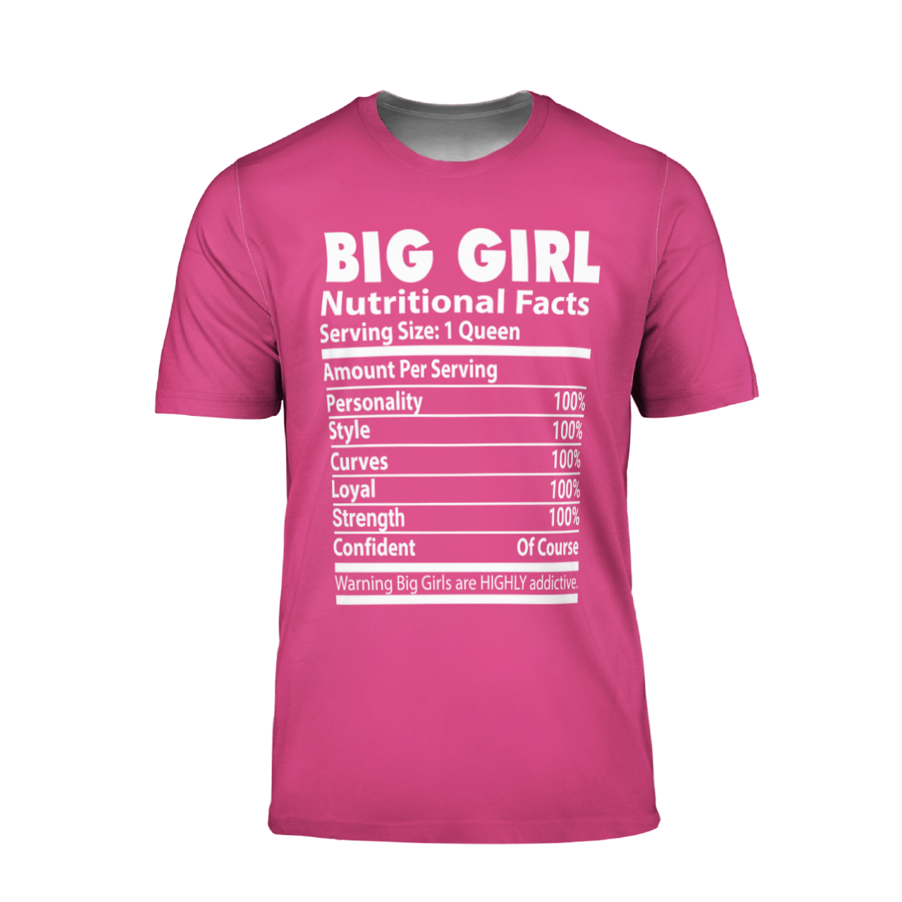 BIG GIRL NUTRITIONAL FACTS AOP MULTI PIECE T-SHIRT