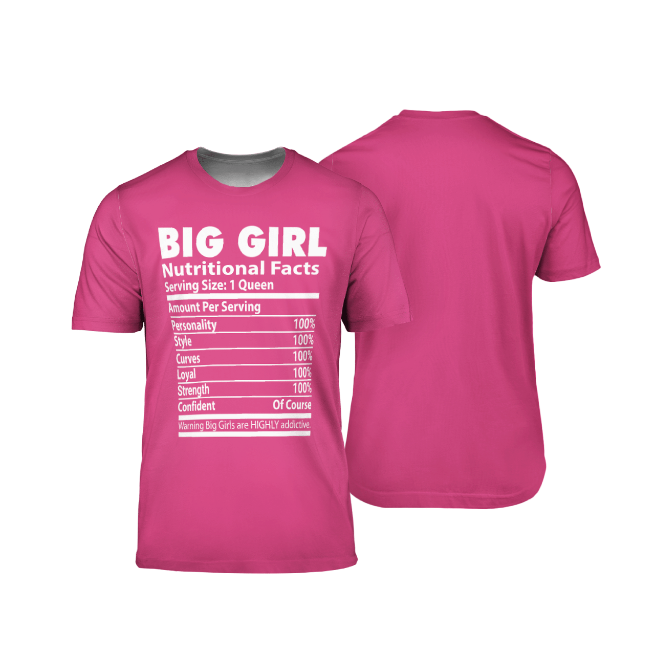 BIG GIRL NUTRITIONAL FACTS AOP MULTI PIECE T-SHIRT