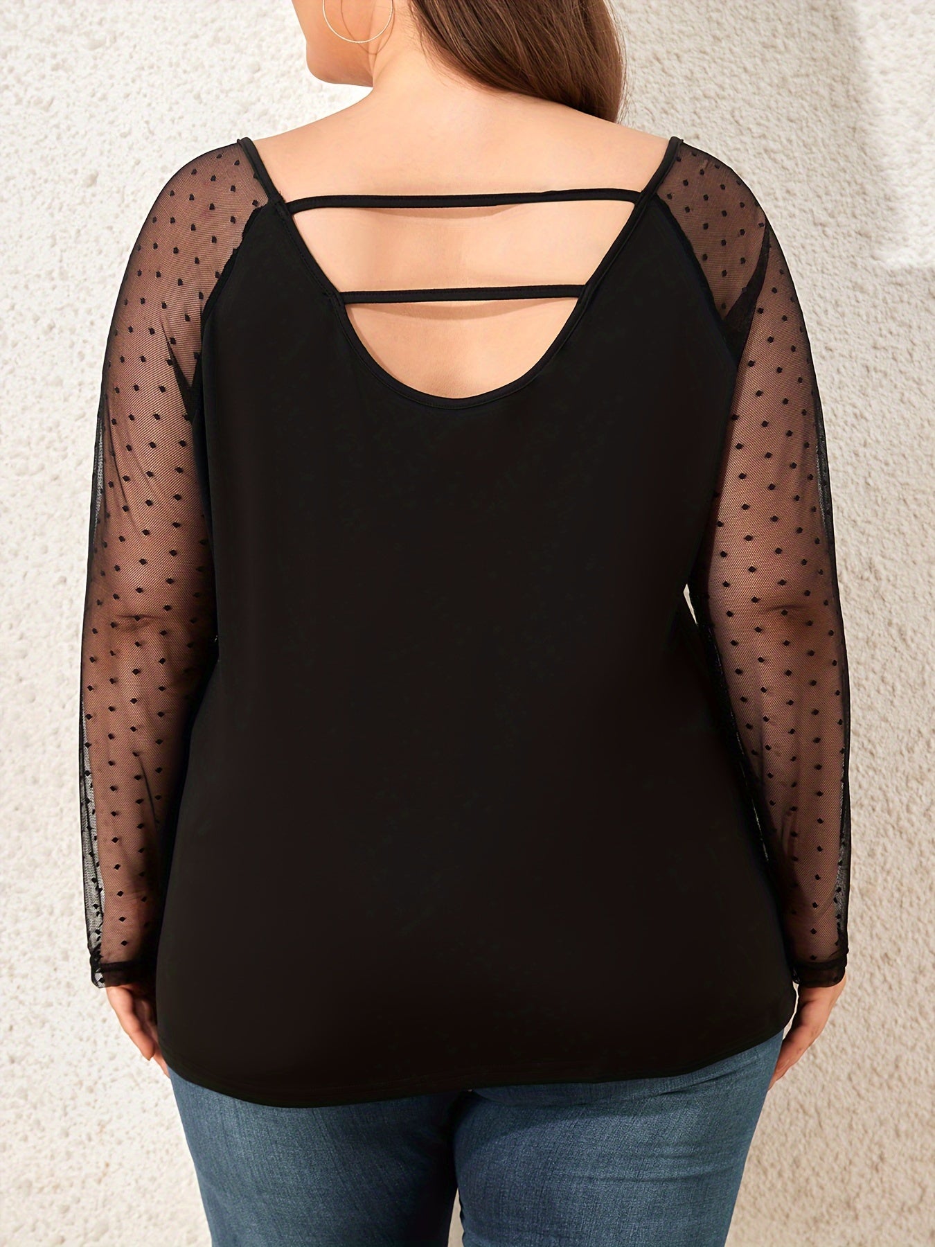 Rhinestone Mesh Sleeve Top 29104