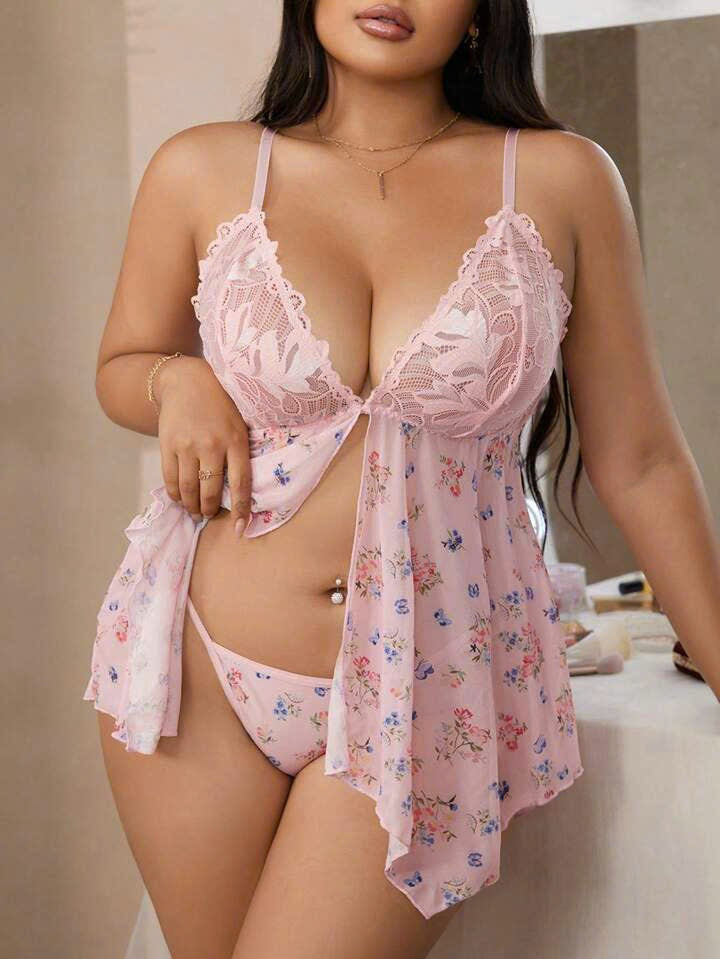 Sexy Lace Patchwork Lingerie Set 24081