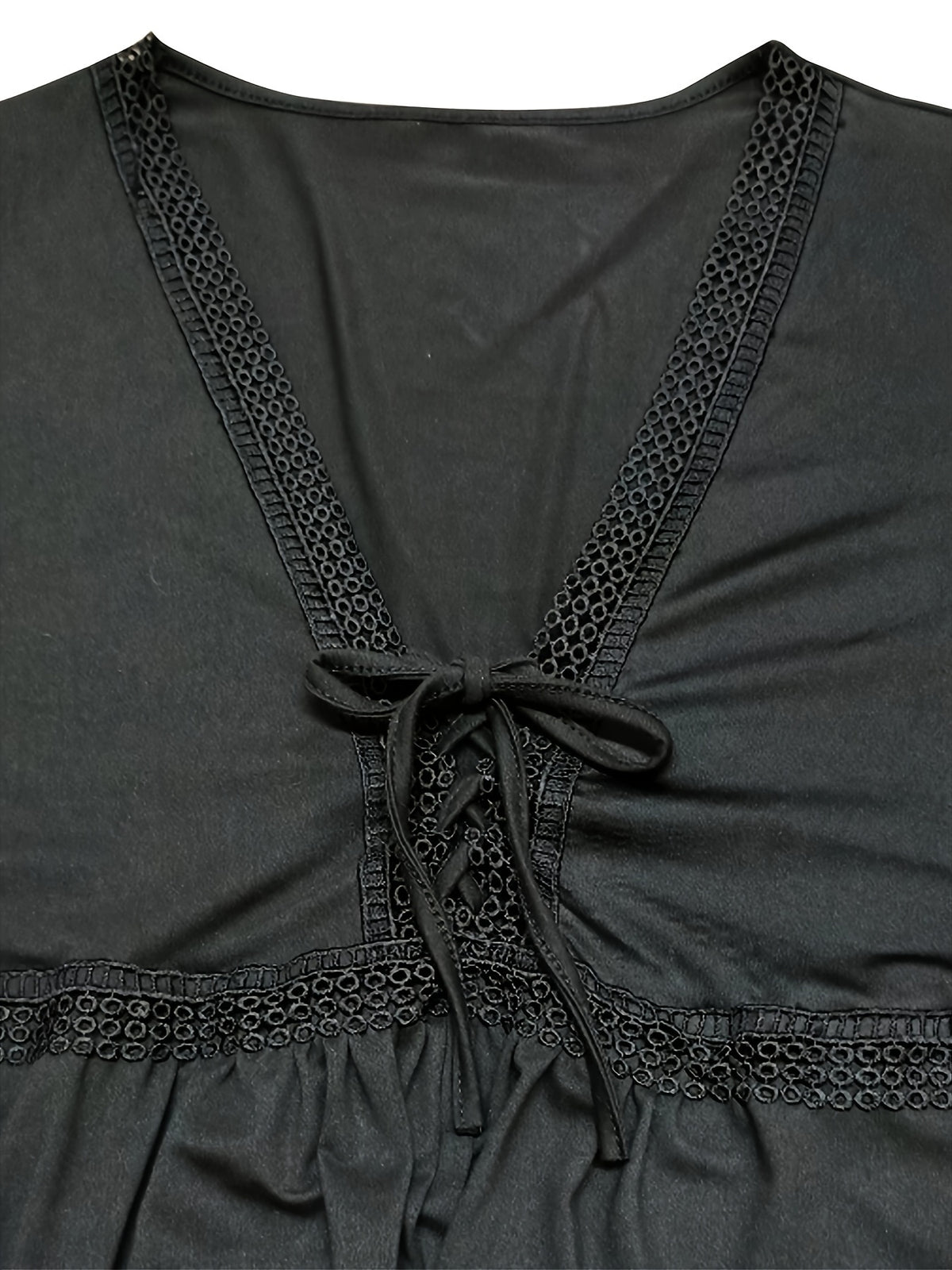 Lace Knot V-Neck Tunic – Long Sleeve 28101