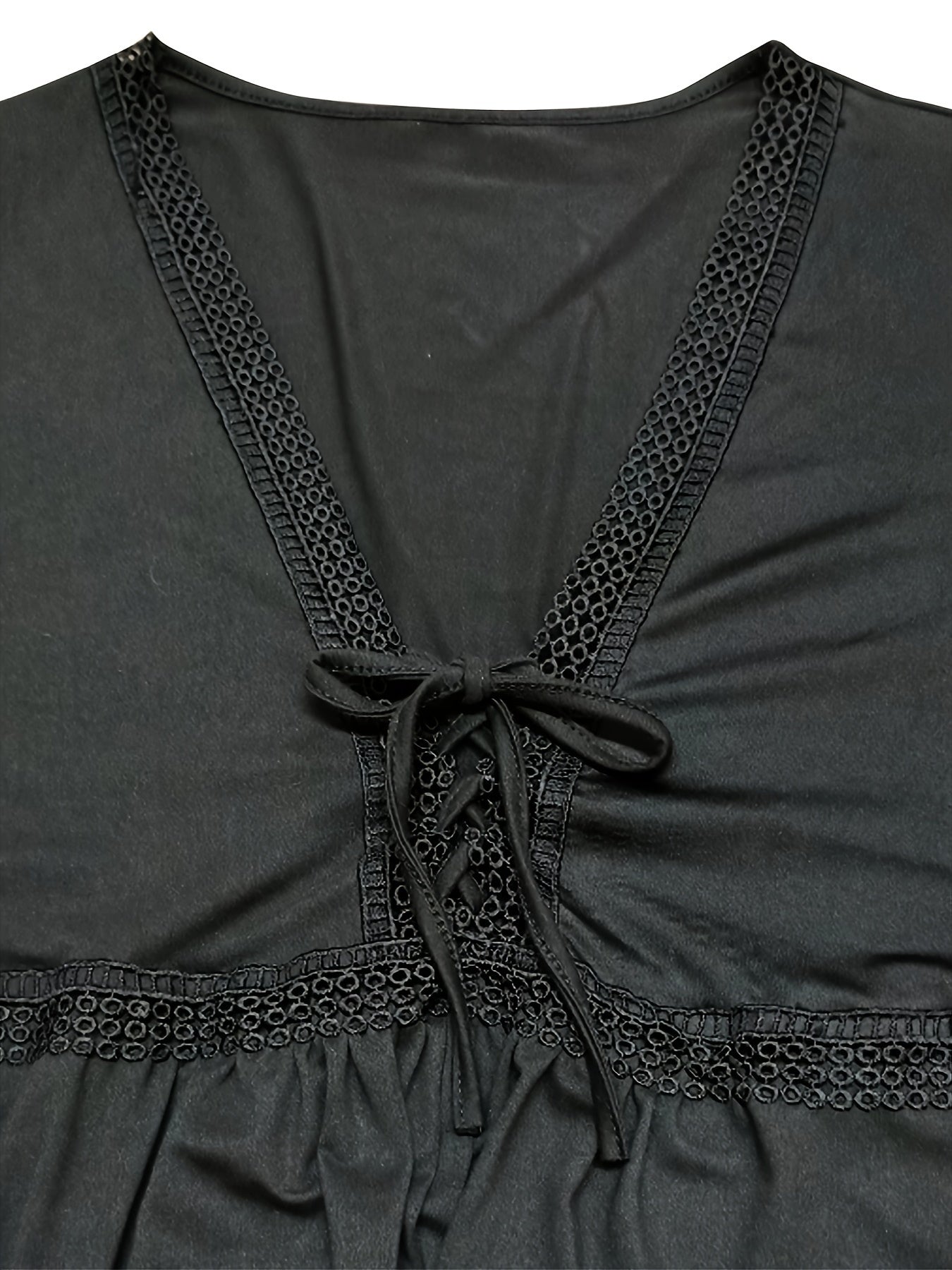 Lace Knot V-Neck Tunic – Long Sleeve 28101