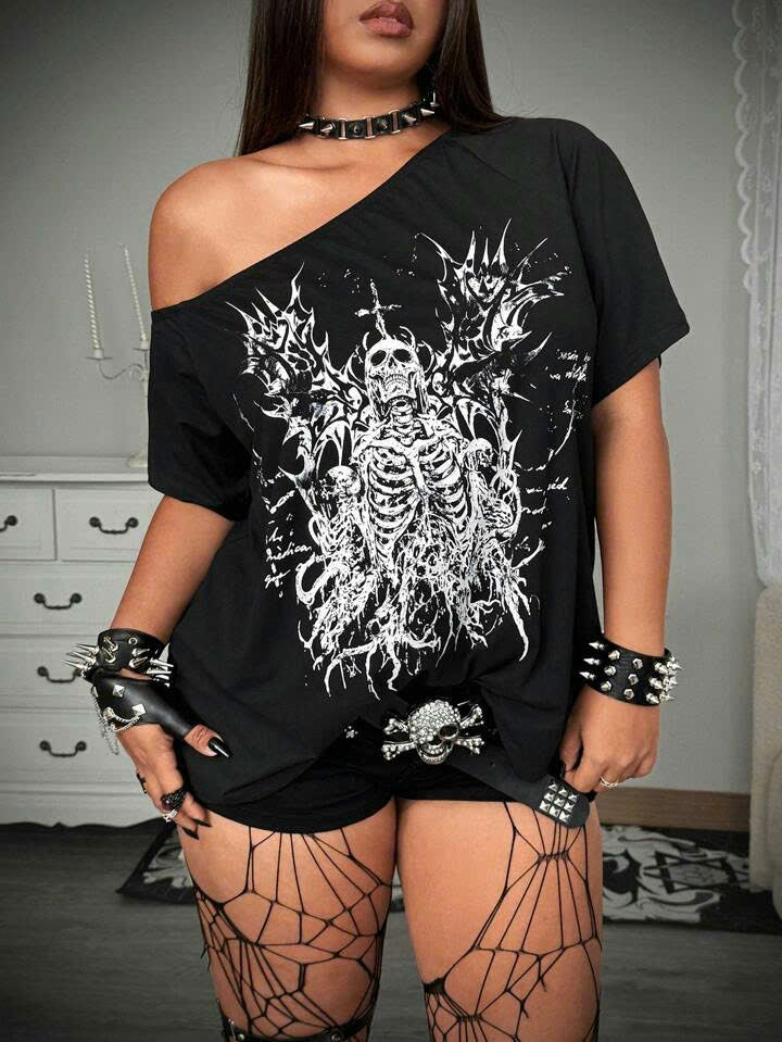 Punk Skull Asymmetrical Tee 12081