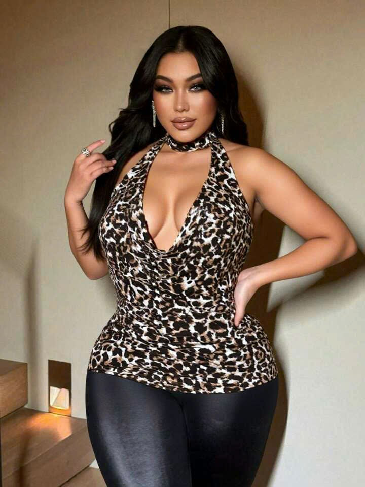 Draped Neck Sexy Cami Top 7066