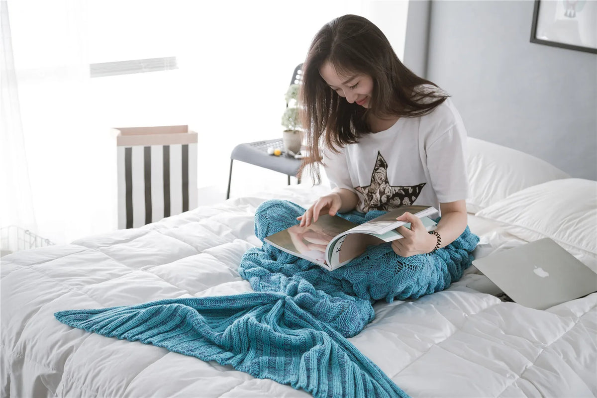 Soft Knitted Mermaid Blanket 16081