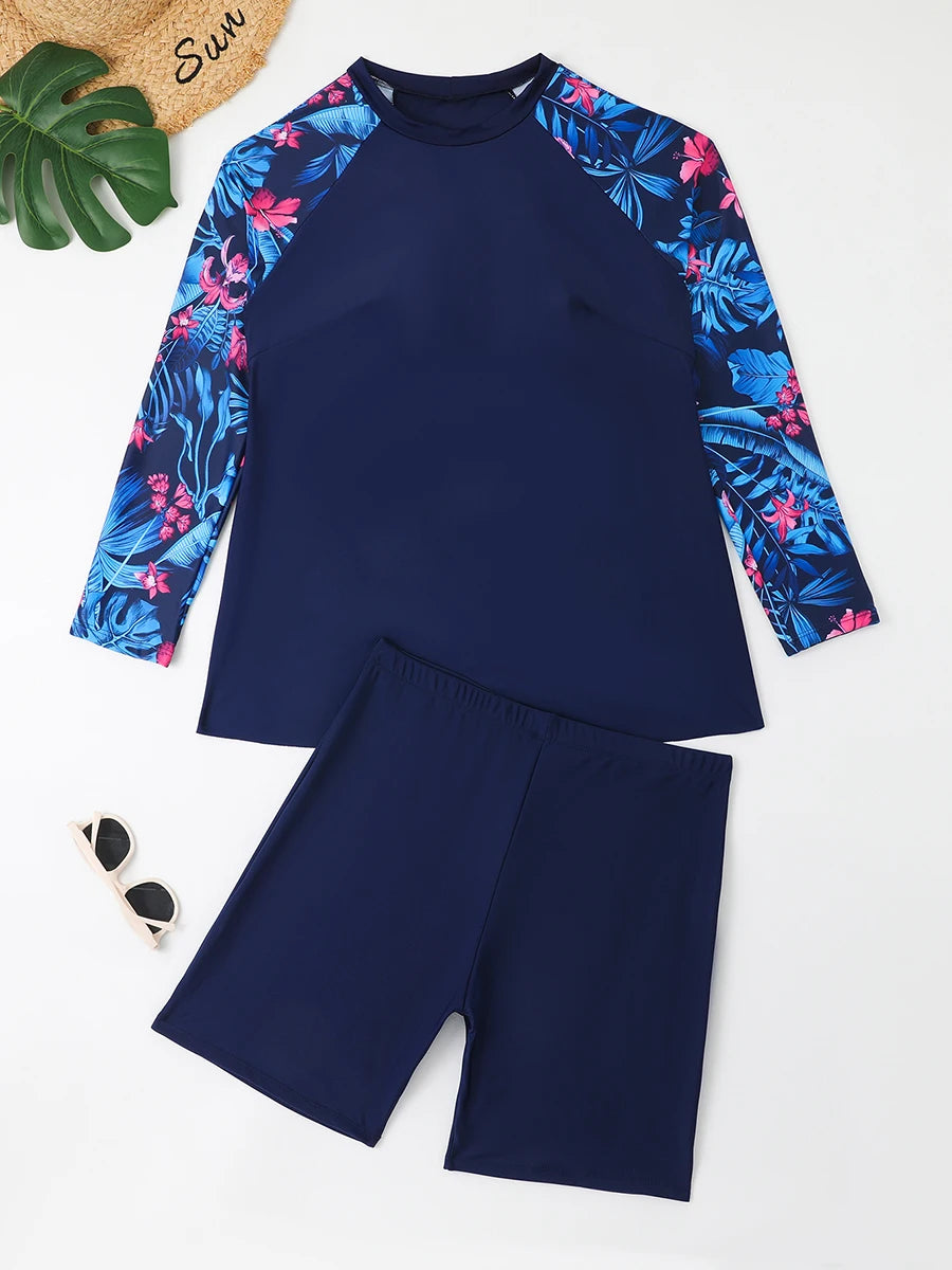 Long Sleeve Suit 2 Piece Swimsuit 15062