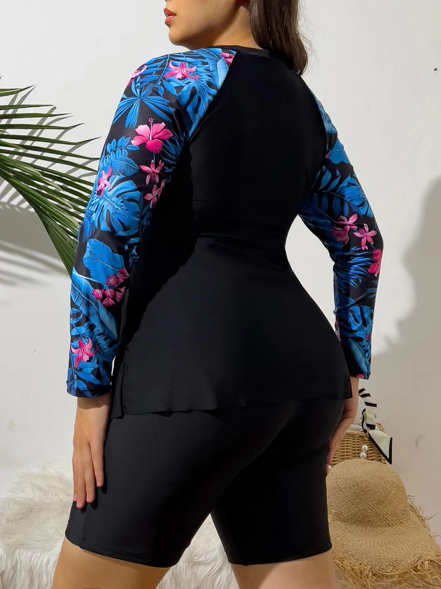 Long Sleeve Suit 2 Piece Swimsuit 15062