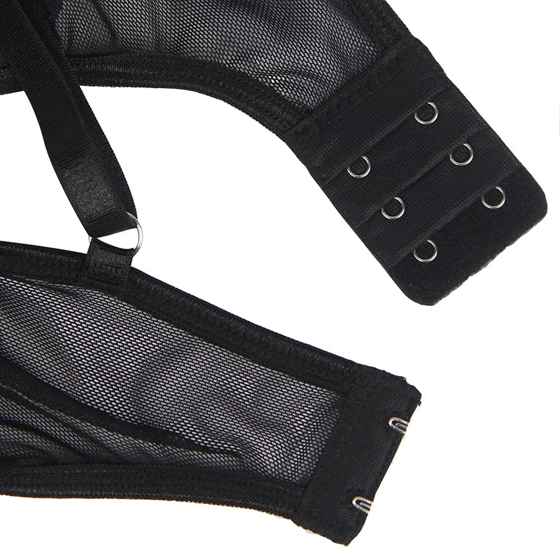 Black Leather Teddy Lingerie 1076