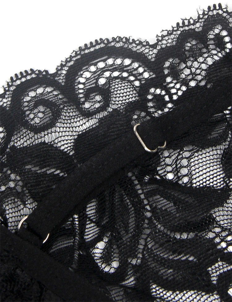 Floral Leopard Splicing Sleepwear Lingerie Set 19082