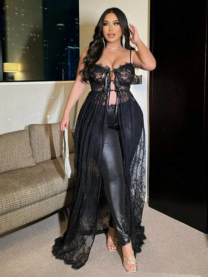 Lace Front Tie Camisole 7065