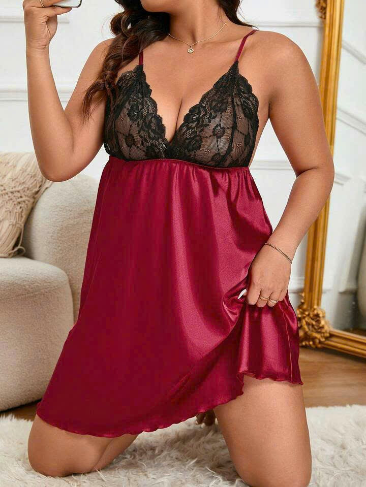 Backless Satin Lingerie 19092