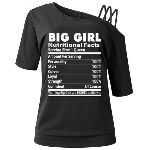 PLUS SIZE SHOULDER STRAP BIG GIRL NUTRITIONAL FACTS TOP CS1307
