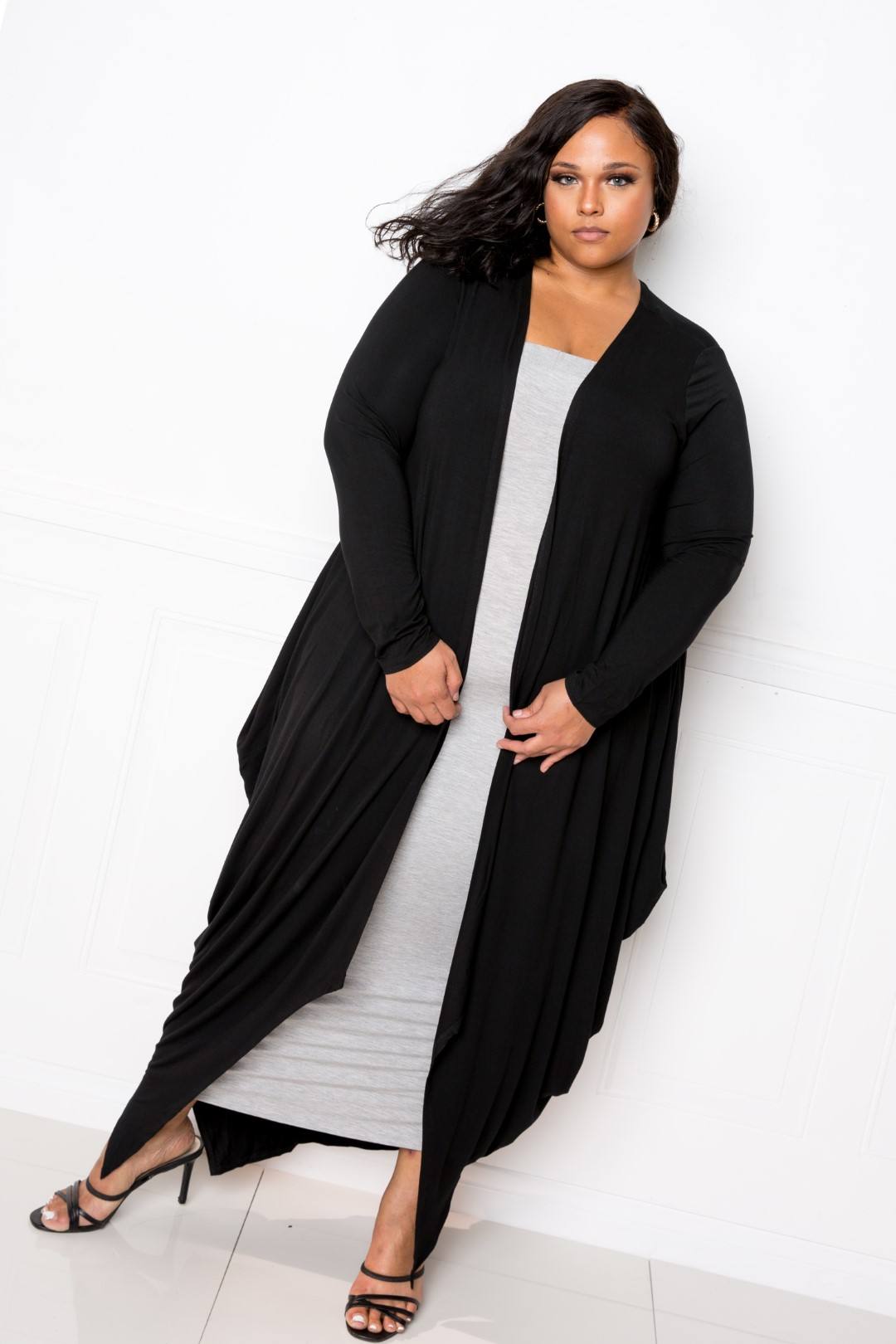Bubbled Hem Waterfall Cardigan CV9011