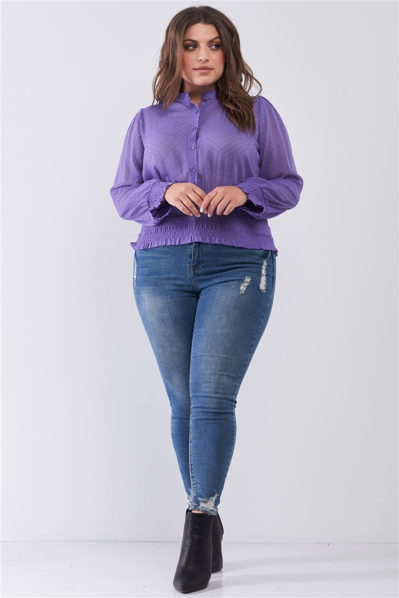 Button-down Polka Dot Blouse CT0806